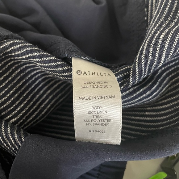 Athleta striped Bali linen ankle pant - 6T Tall - Picture 6 of 7